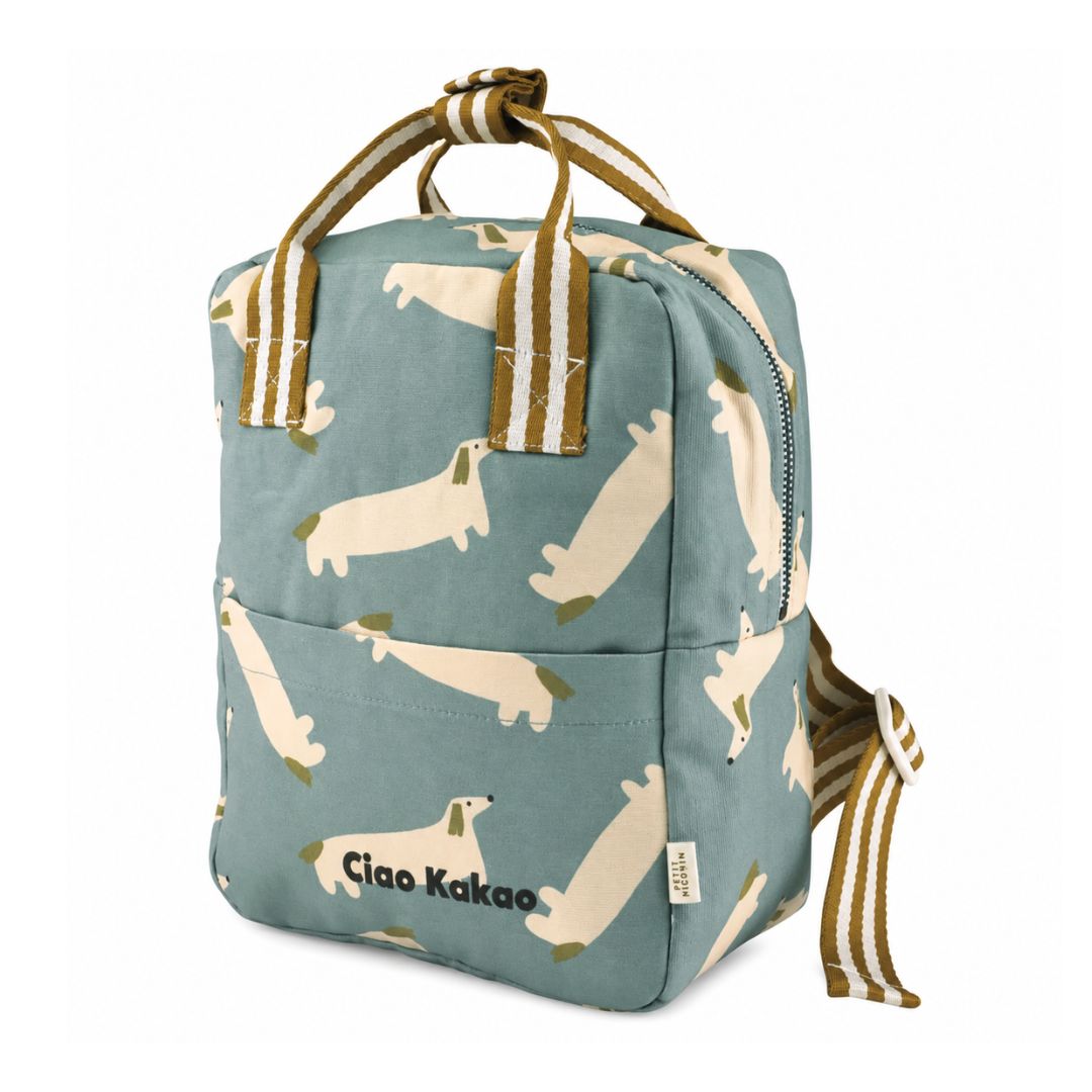 Kinder Rucksack 'Frosted Blue Dachshund' personalisierbar
