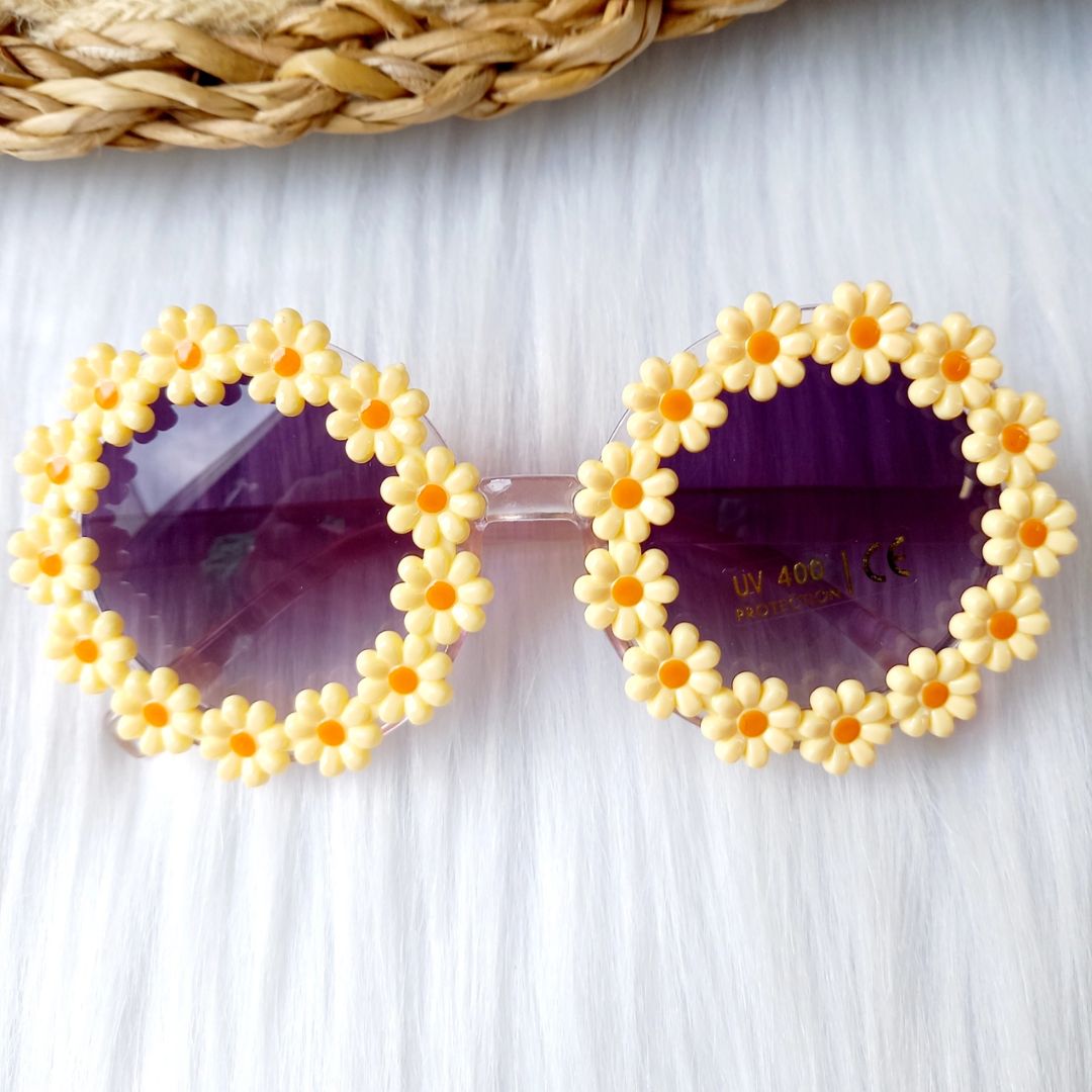 Kinder Sonnenbrille Blumendesign Gänseblümchen gelb