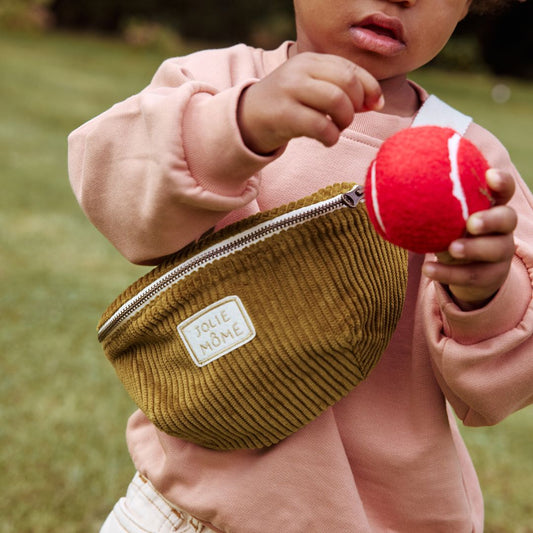 Kinder Bauchtasche in Cordoptik bronze personalisierbar