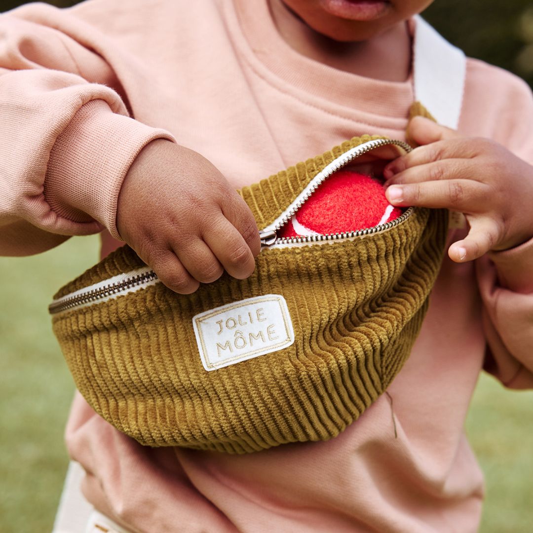Kinder Bauchtasche in Cordoptik bronze personalisierbar