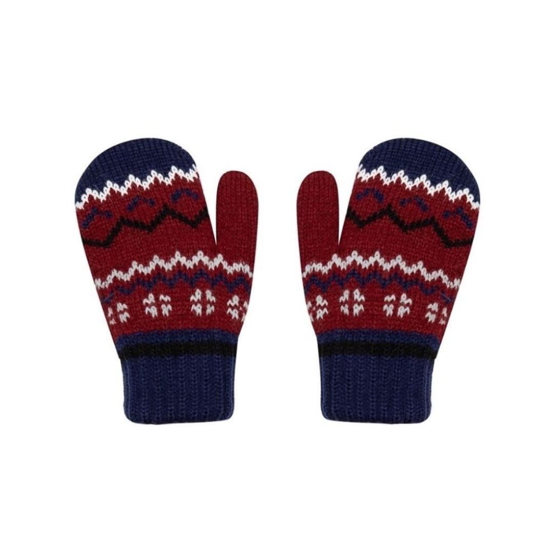 Handschuhe aus weicher Wolle Fäustlinge für Kinder rot