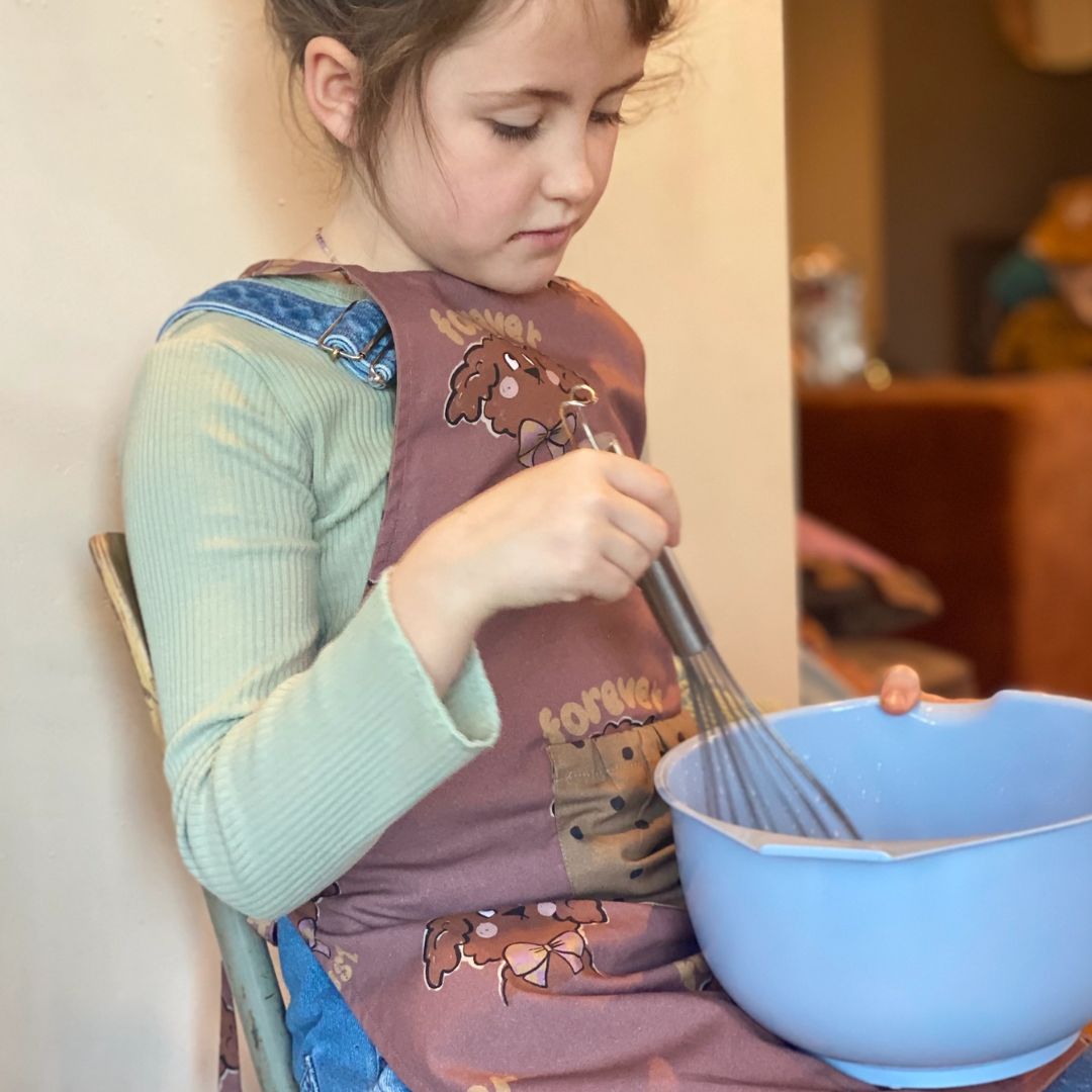 Kinder-Schürze mit Hundemotiv beidseitig bedruckt