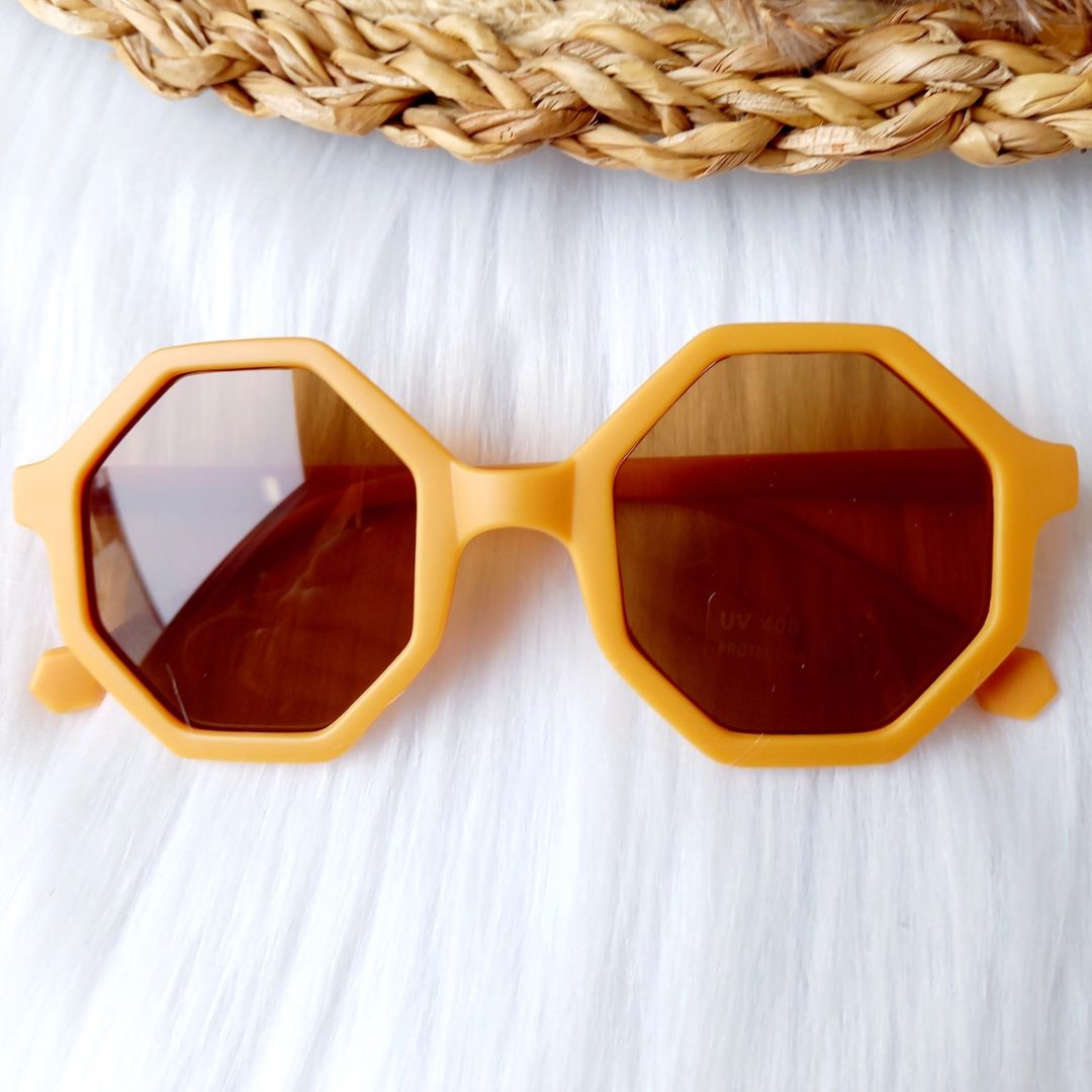 Kinder Sonnenbrille 8-Eck-Design 'Sunny' camel