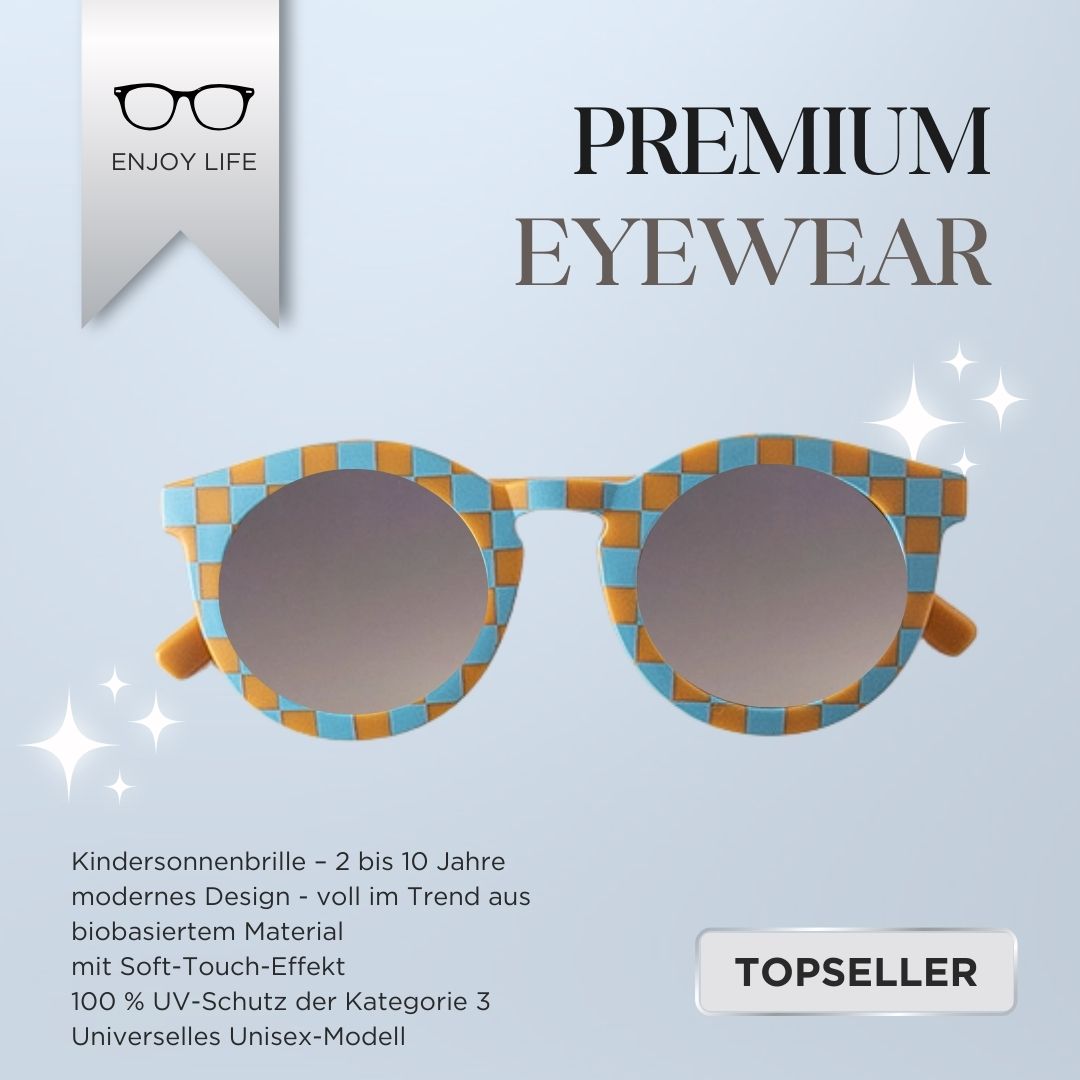 Kinder Sonnenbrille Kids Plus 'Checkerboard Blue'
