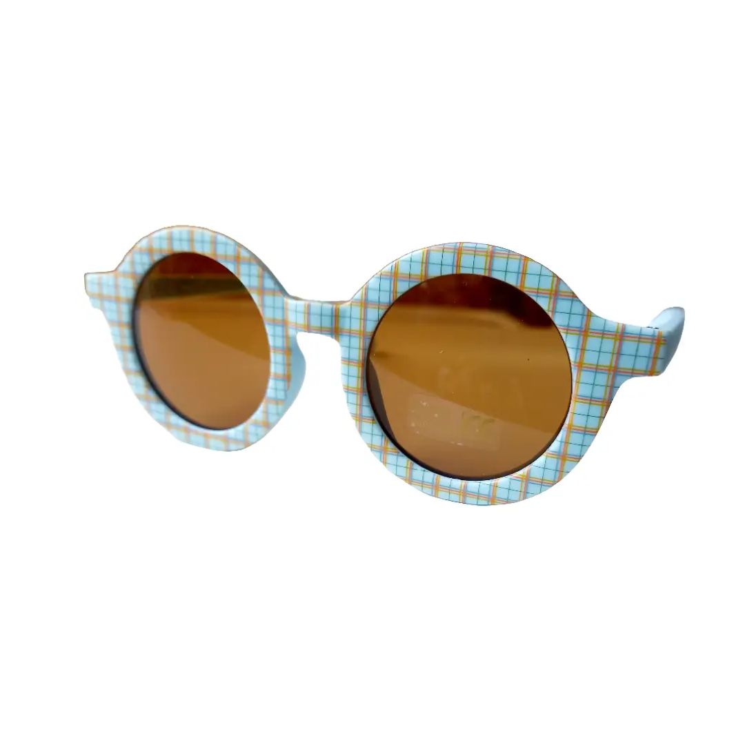 Kinder Sonnenbrille Retro blau/kariert