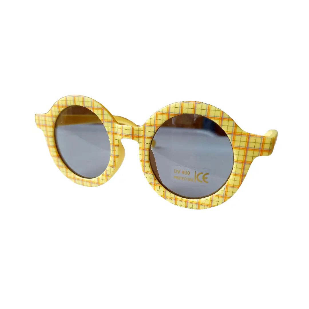 Kinder Sonnenbrille Retro gelb/kariert