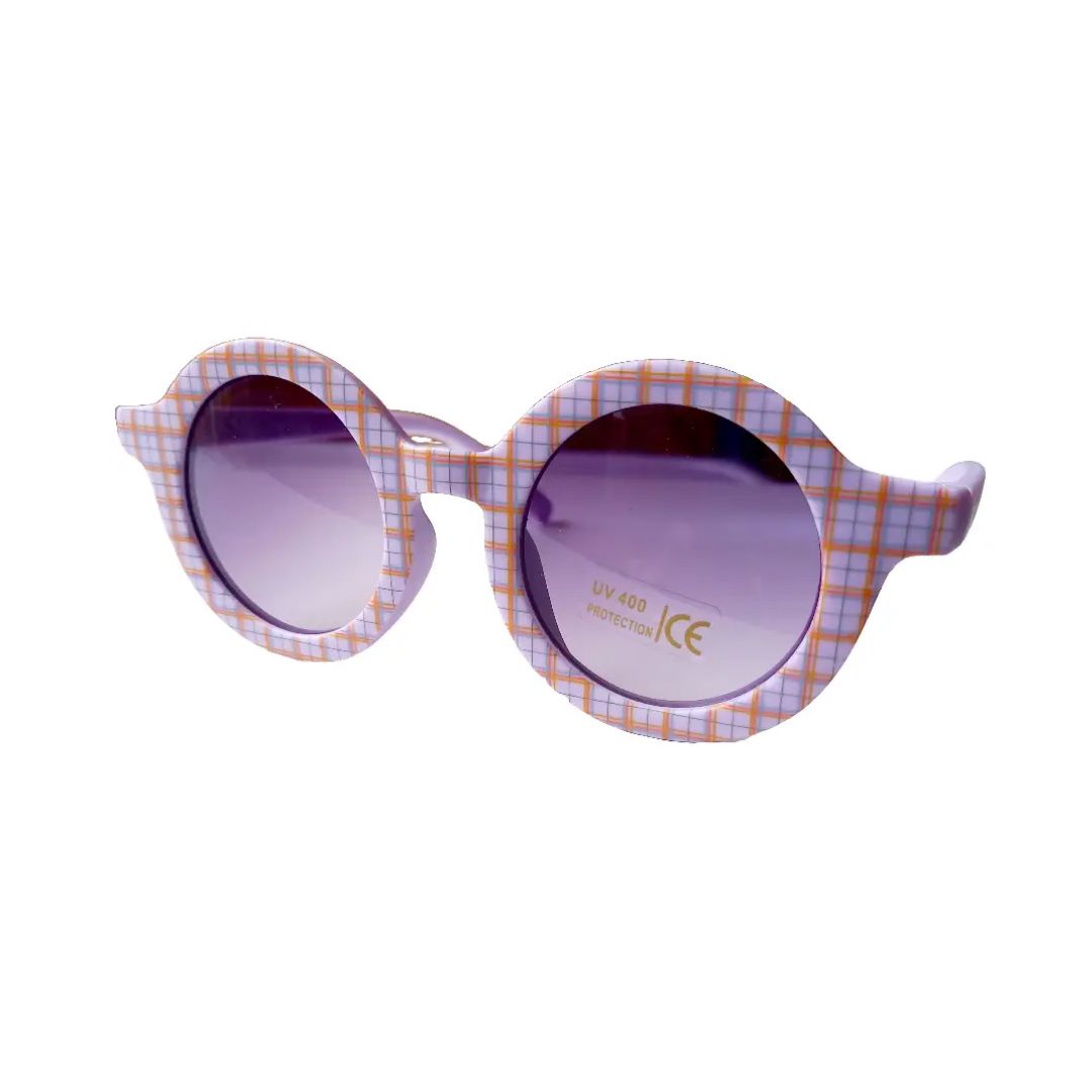 Kinder Sonnenbrille Retro lila/kariert