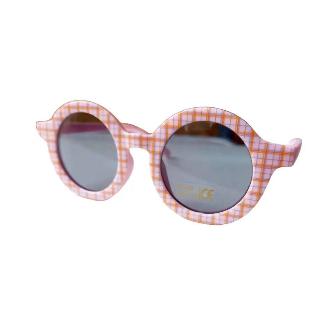 Kinder Sonnenbrille Retro rosa/kariert