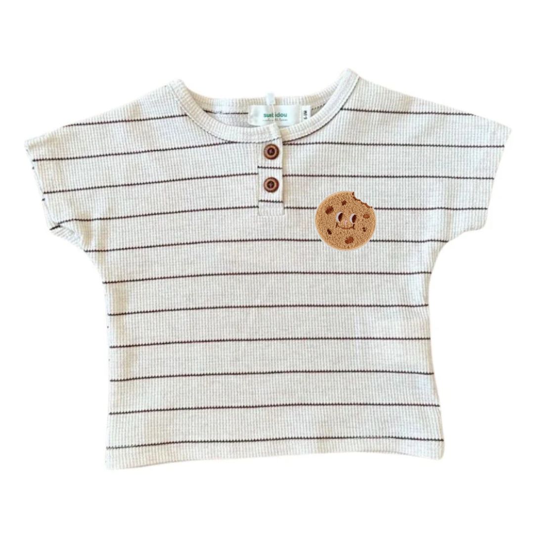 Kinder Baumwoll-Shirt gestreift 'I love Cookies'