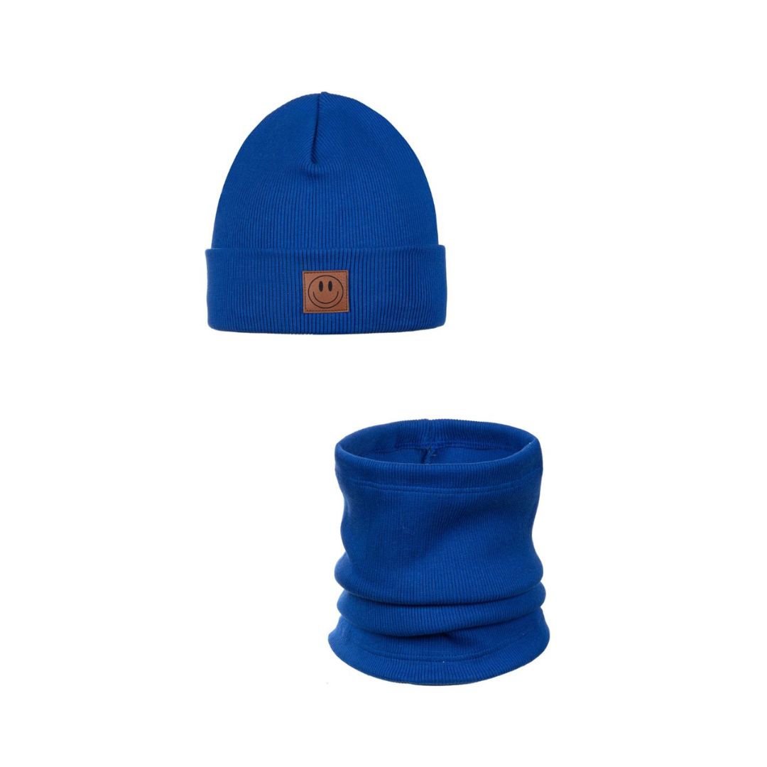 Set Mütze und Loop für Kinder blau