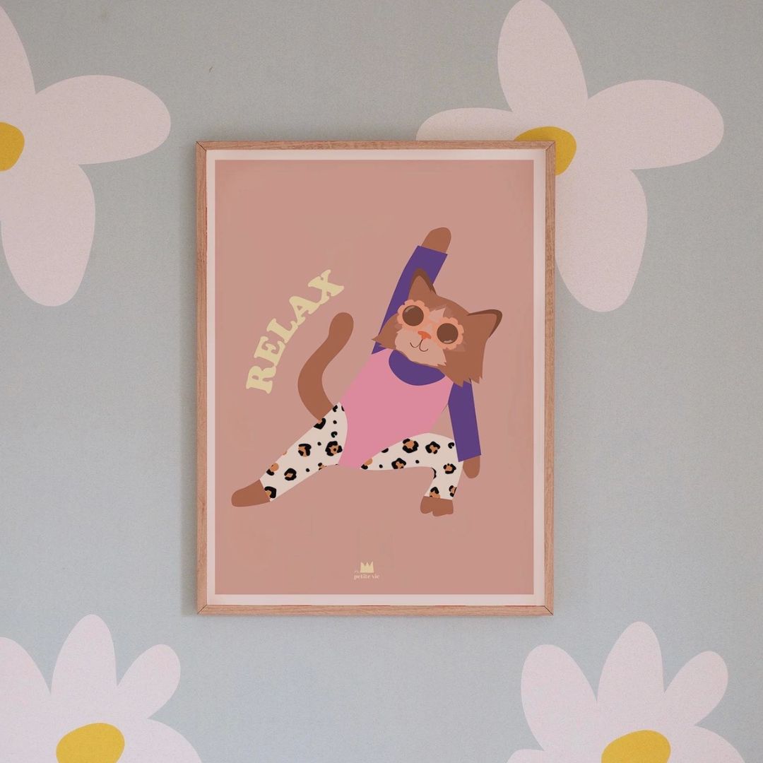 Kunstdruck A3-Poster 'Aerobic Katze' 30x40