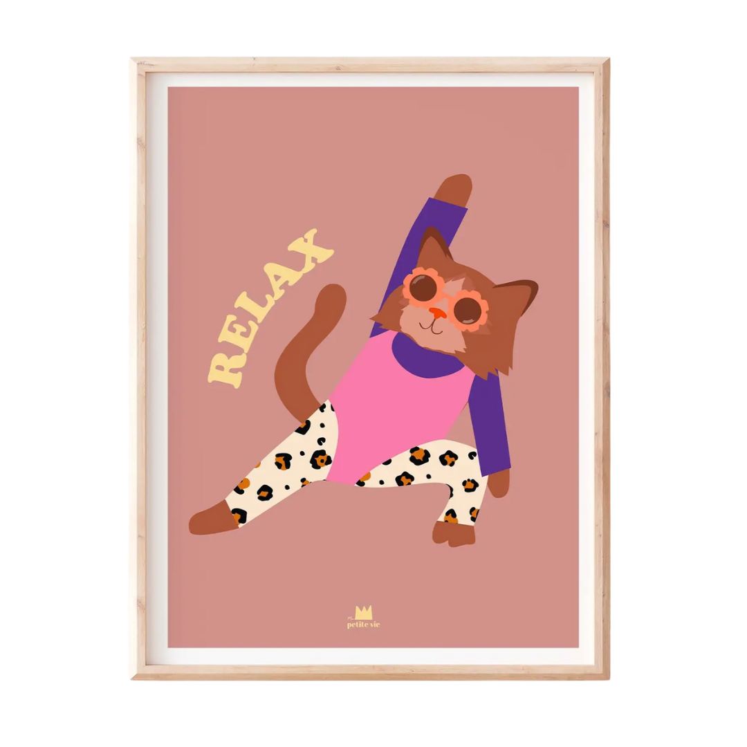 Kunstdruck A3-Poster 'Aerobic Katze' 30x40