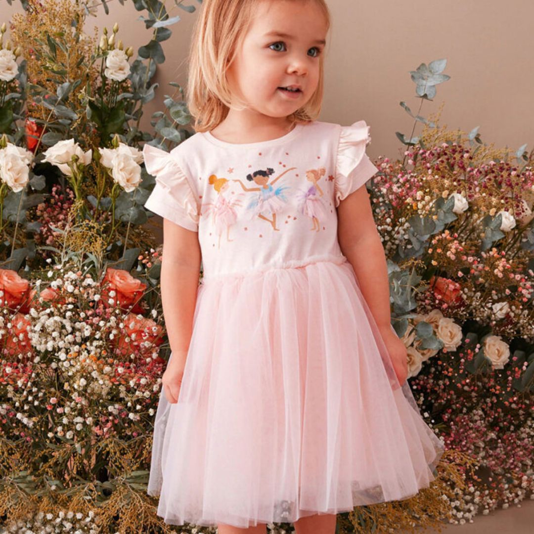 Chiffon Kleid Kurzarm 'Tänzerinnen'