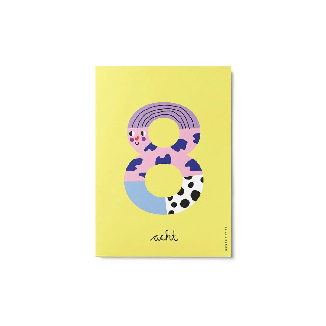 Kleine Zahlenparade - fröhliche Zahlenkarten '8'