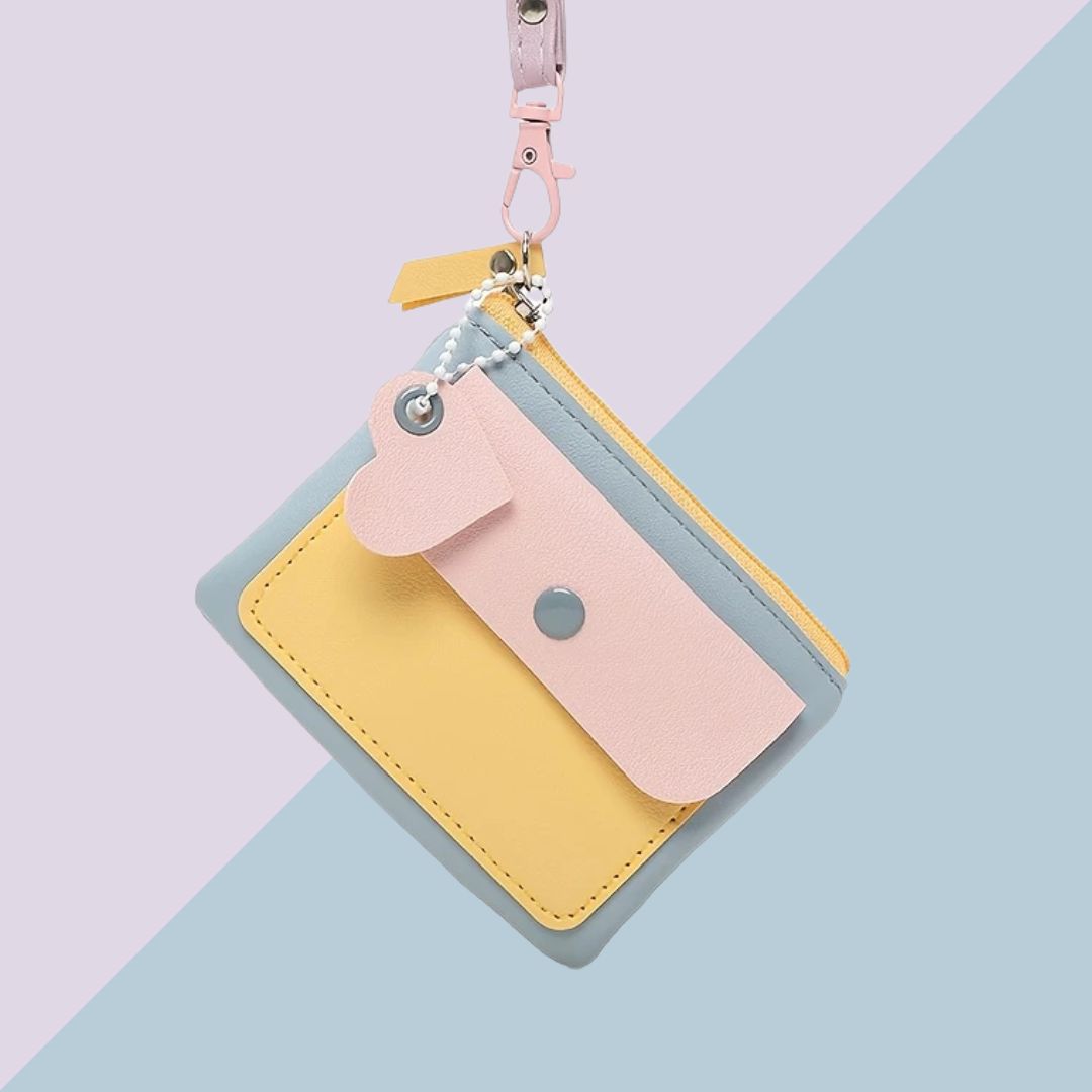 Multifunktionale kleine Tasche mit Schlüsselband grau