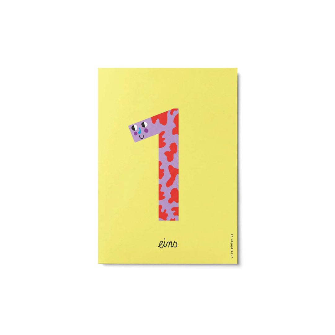 Kleine Zahlenparade - fröhliche Zahlenkarten '1'