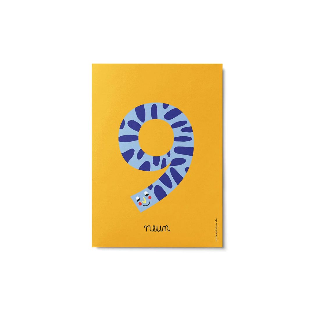 Kleine Zahlenparade - fröhliche Zahlenkarten '9'