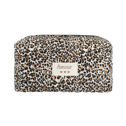 Makeup Tasche mit Leo-Muster 'Amour' hell
