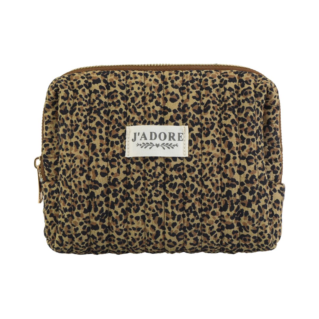 Makeup Tasche mit Leo-Muster 'J'ADORE'