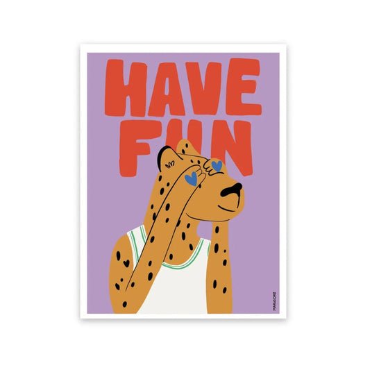 Kunstdruck 'Leopard HAVE FUN' A3