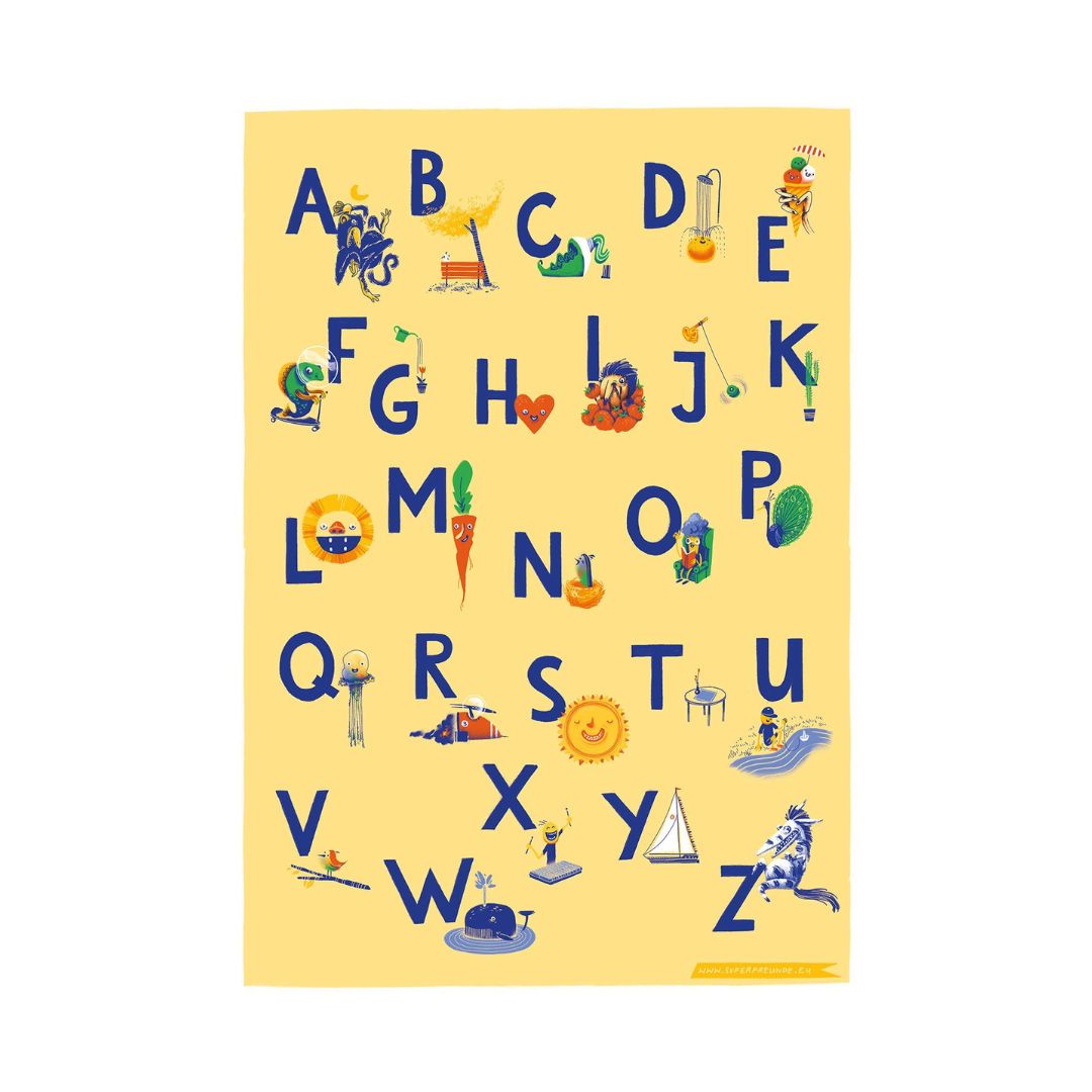 Kunstdruck Poster A3 'Happy ABC'