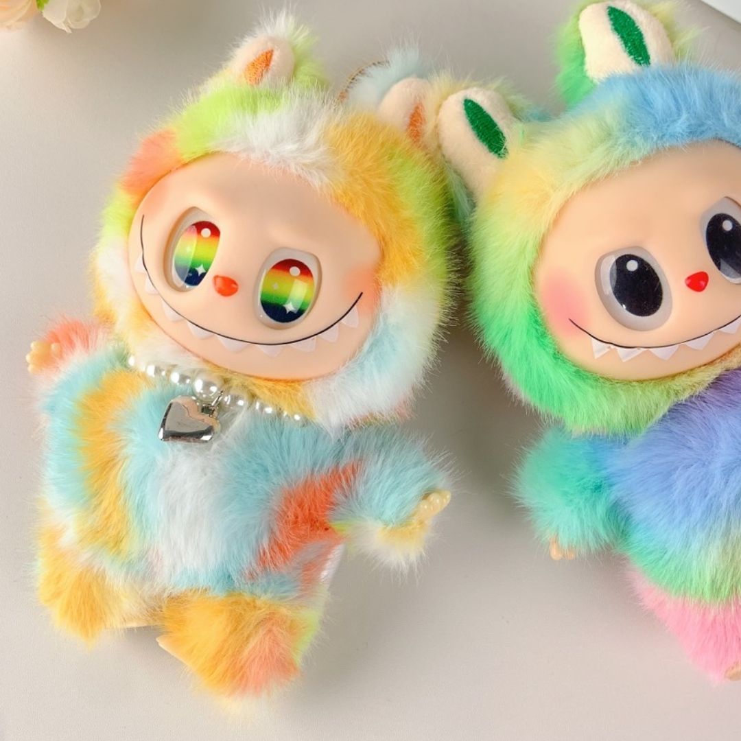 Labubu inspirierte handgemachte Puppe 'Colorful'