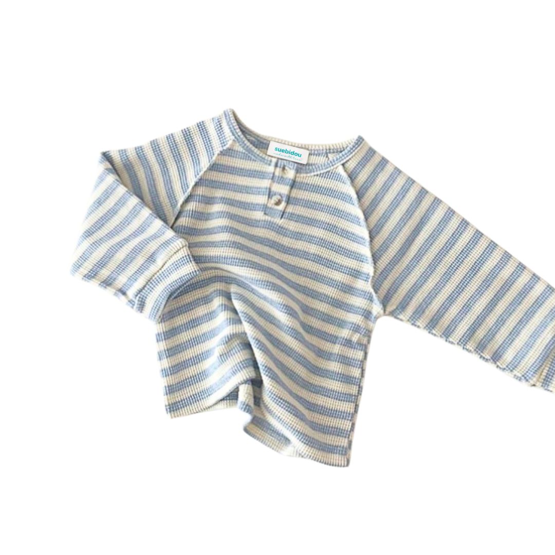 Langarmshirt blau/weiß gestreift