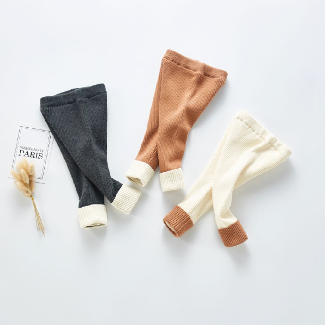 Baby Leggings aus Bio-Baumwolle mit Kontrastbündchen