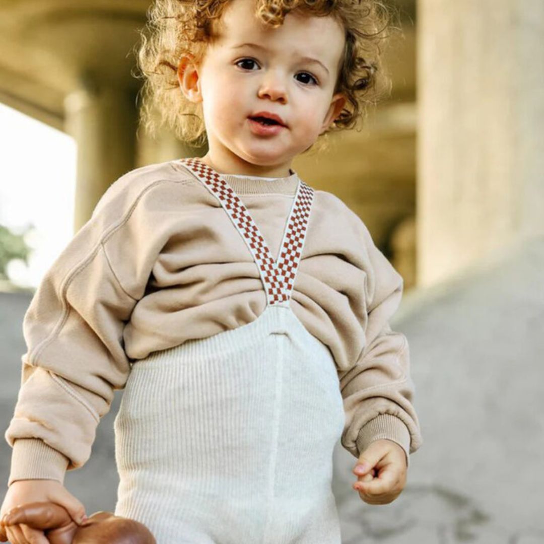 Leggings gerippt mit Hosenträgern schwarz