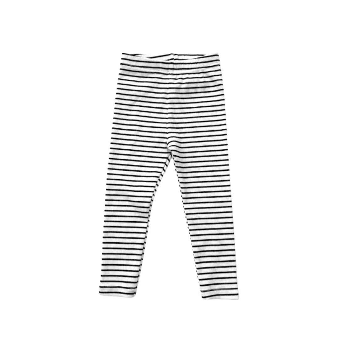 Elastische Leggings gestreift schwarz/weiß