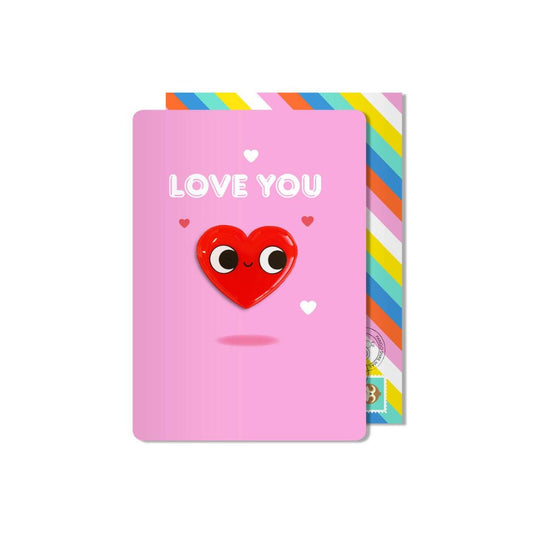 'Love You' Karte mit Herzmagnet