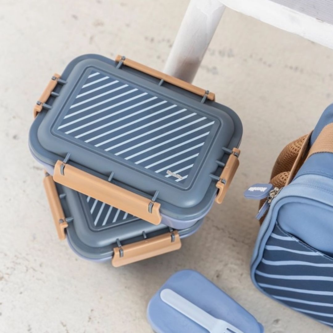 Kinder Lunchbox Bento Streifen blau