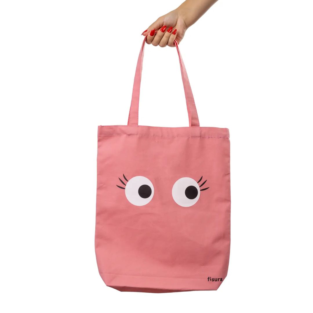Tote-Bag Augen rosa