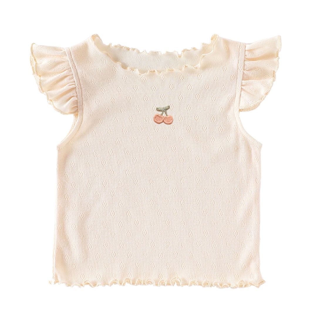 Sommer T-Shirt 'Cherry Love' creme