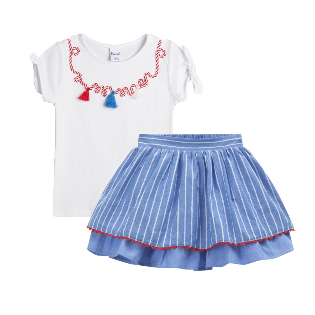 T-Shirt mit Seilkette für Mädchen