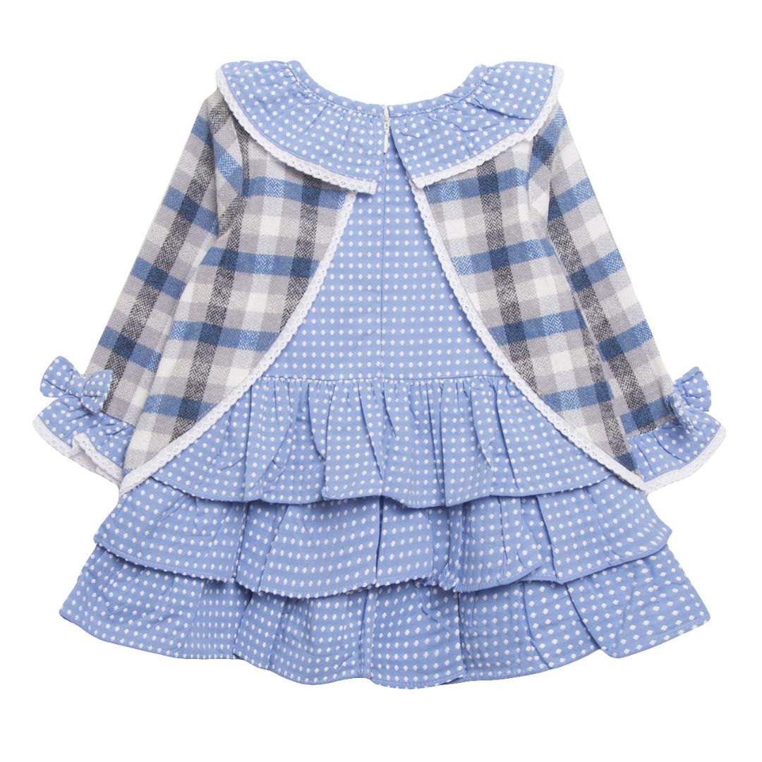 Hellblau kariertes Partykleid