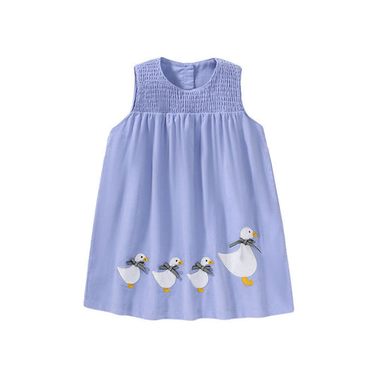 Süßes Ärmelloses Kleid blau