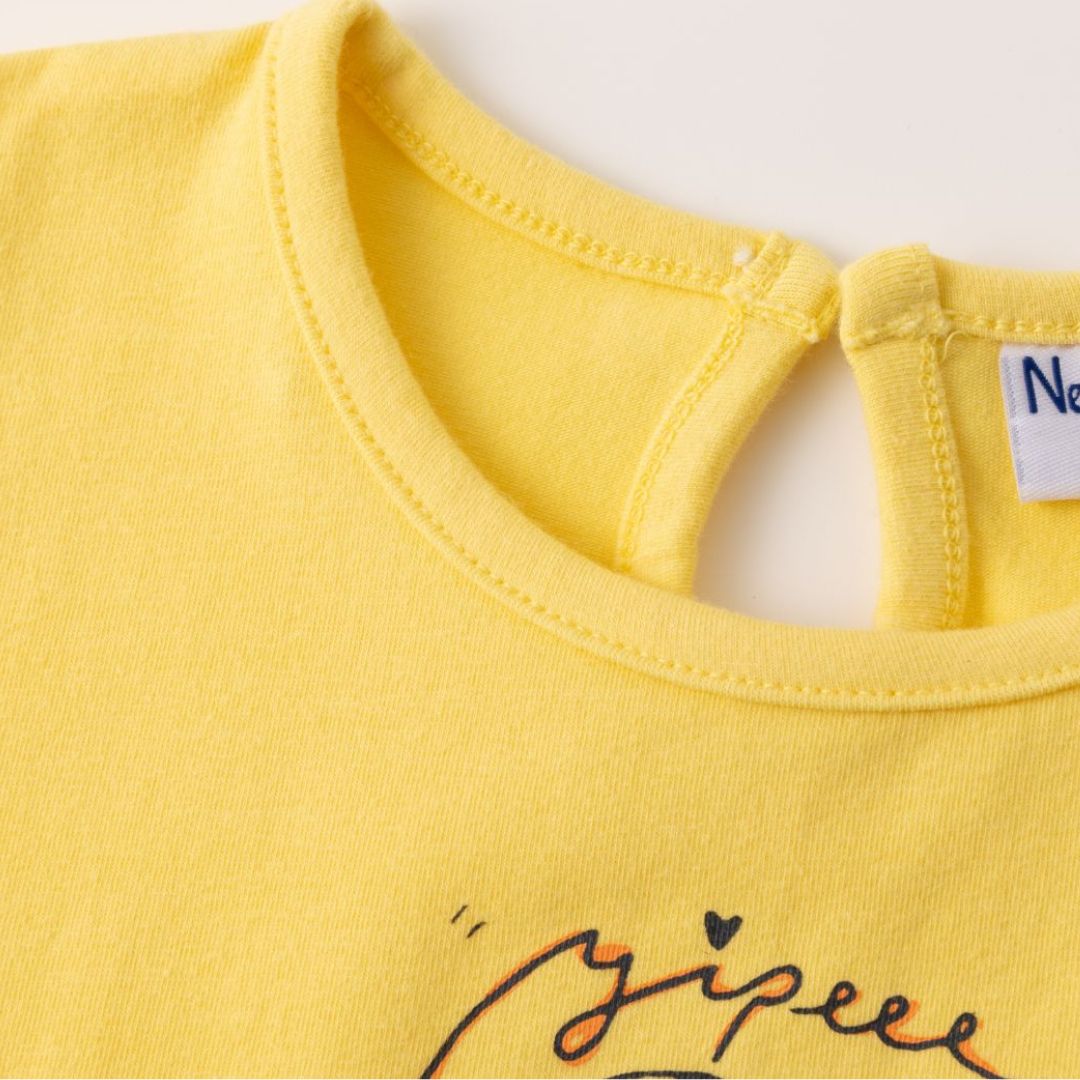 T-Shirt 'Yippeeh' gelb