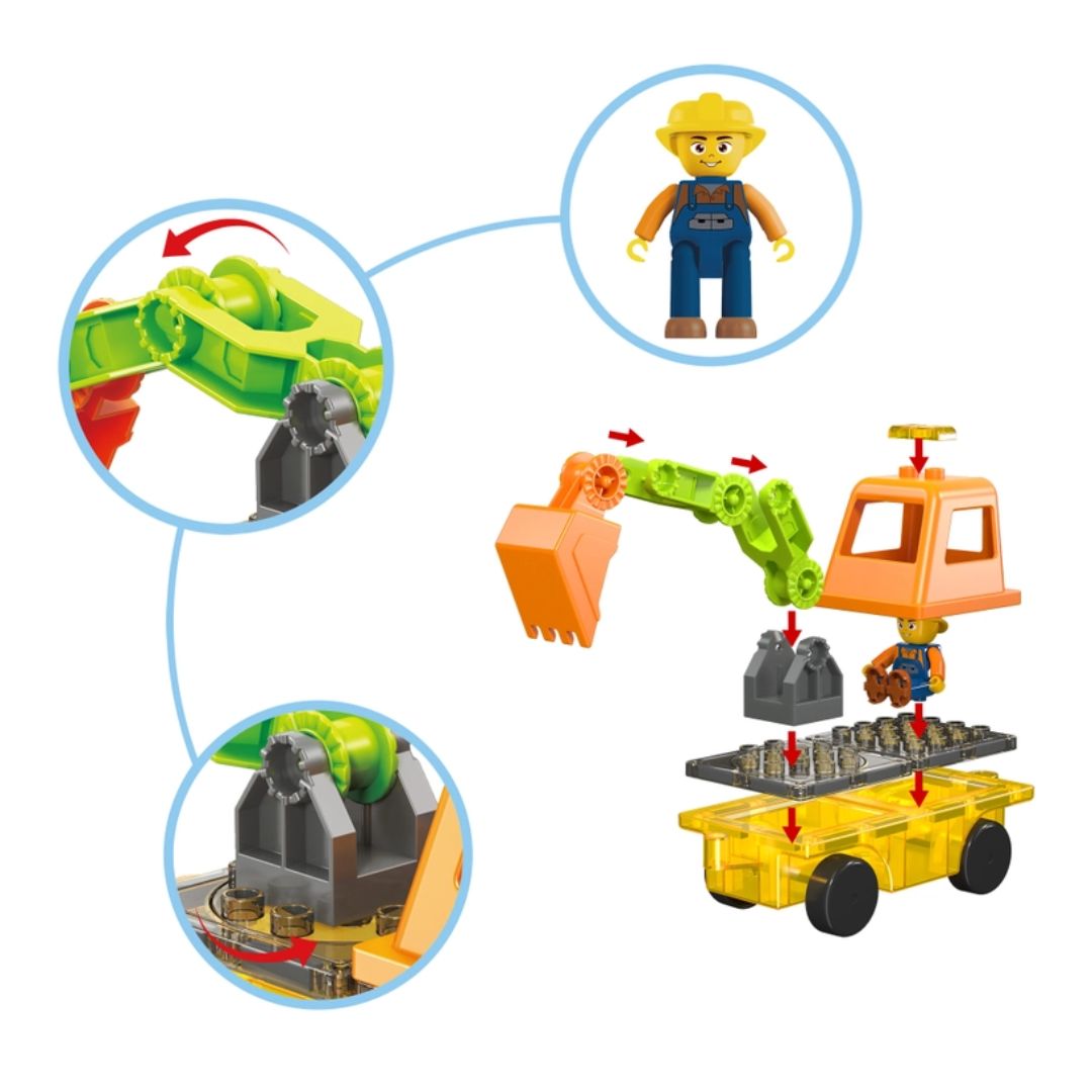 Magnetbausteine 'Bagger & Bulldozer' | 16-teilig