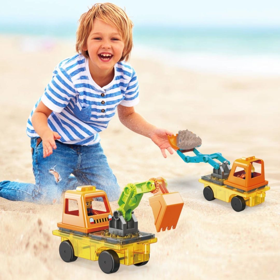 Magnetbausteine 'Bagger & Bulldozer' | 16-teilig