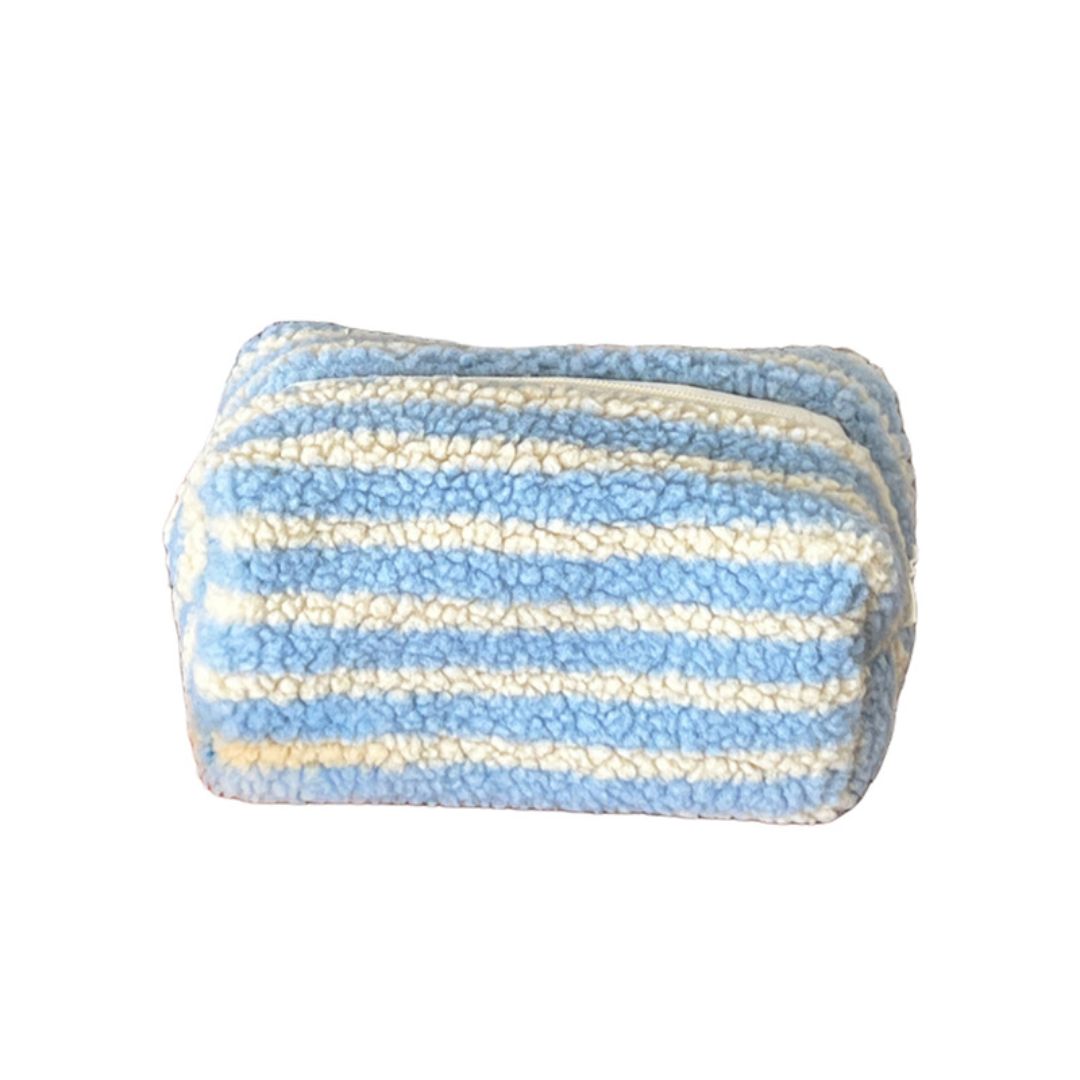Makeup Tasche 'Classic Strip' blau/weiß