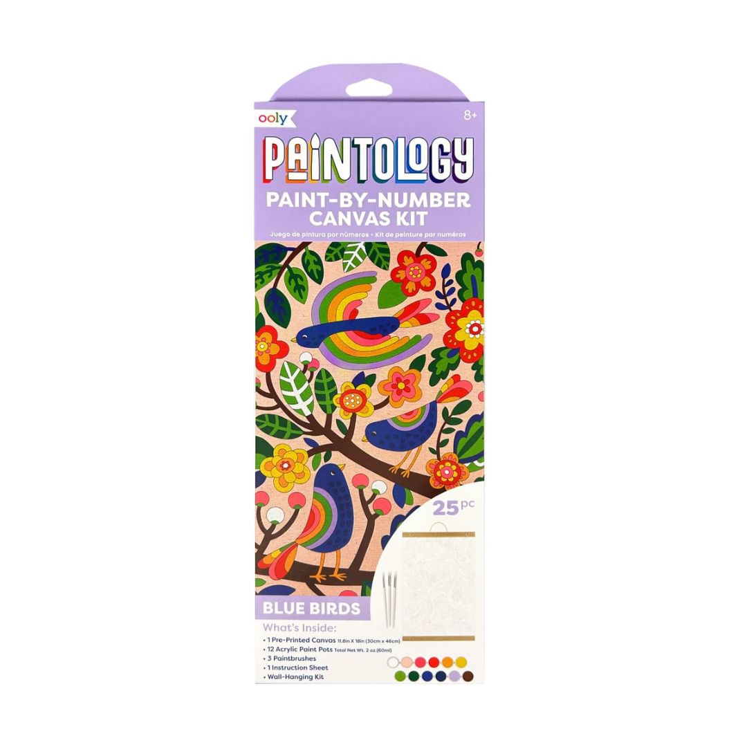 Canvas Kit Malen nach Zahlen 'Paintology Blue Birds'