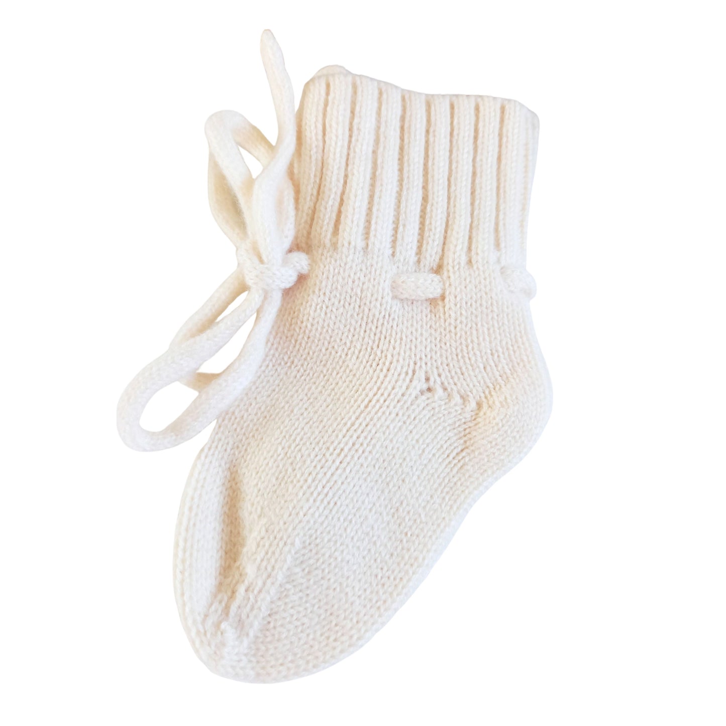 Merino-Babyschuhe Socken creme 0-12m
