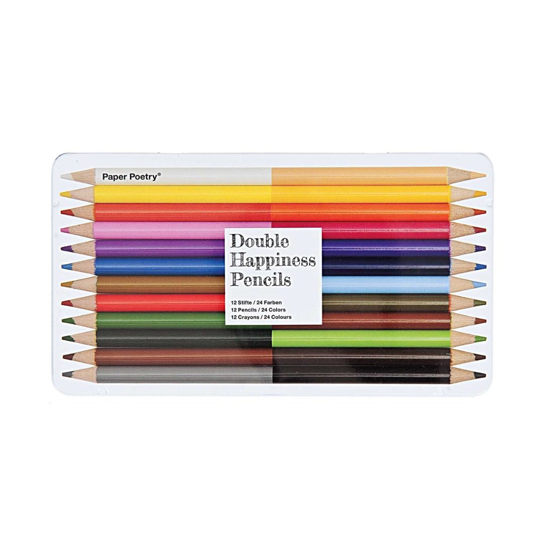 2in1 Buntstifte im Metalletui 12-teilig