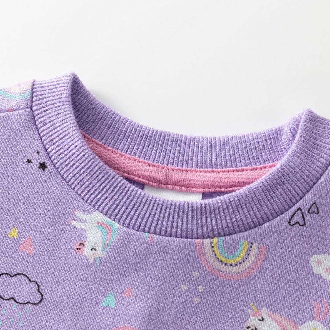 Sweatshirtkleid mit Allovermuster flieder