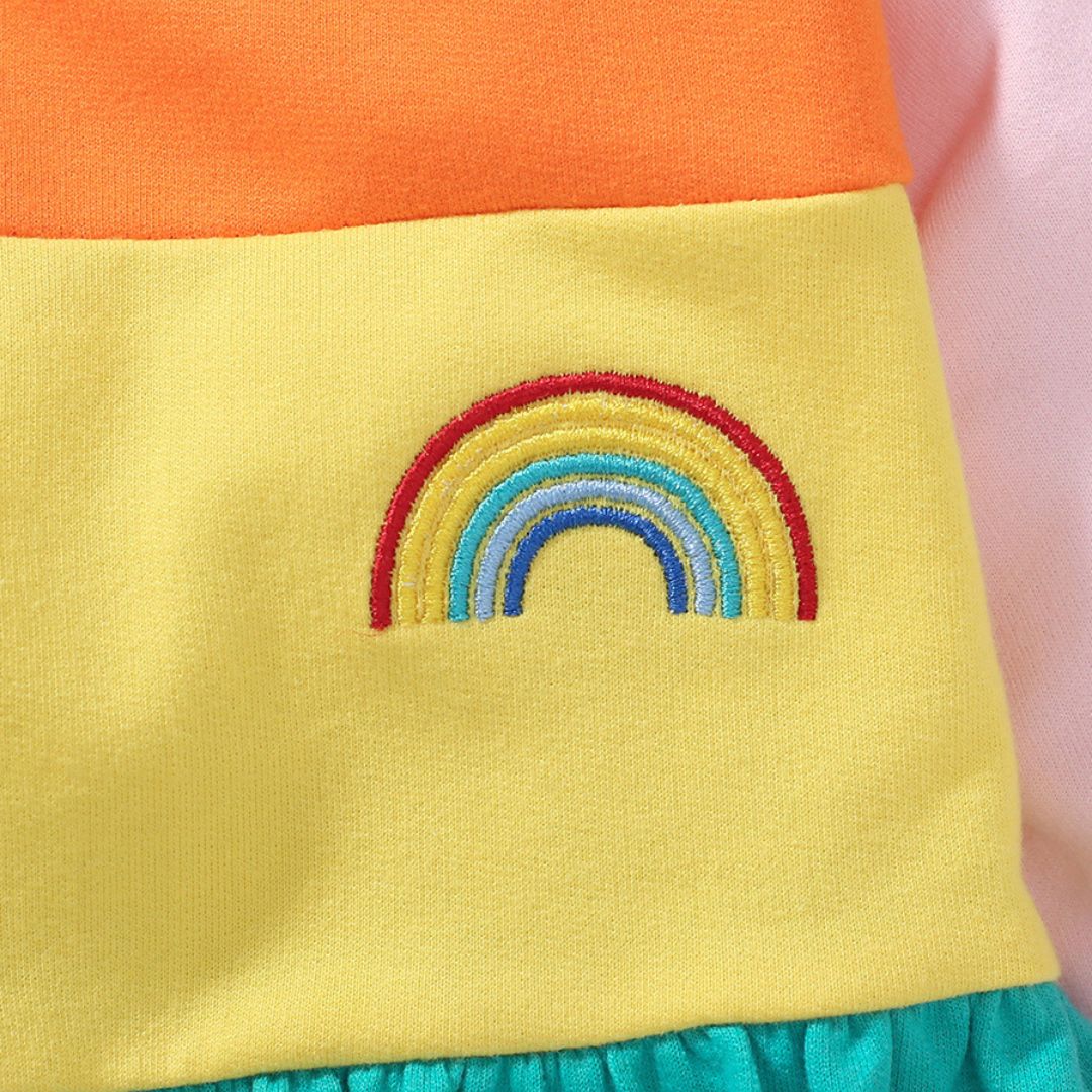 Wunderschönes Patchwork Kleid in Regenbogenfarben