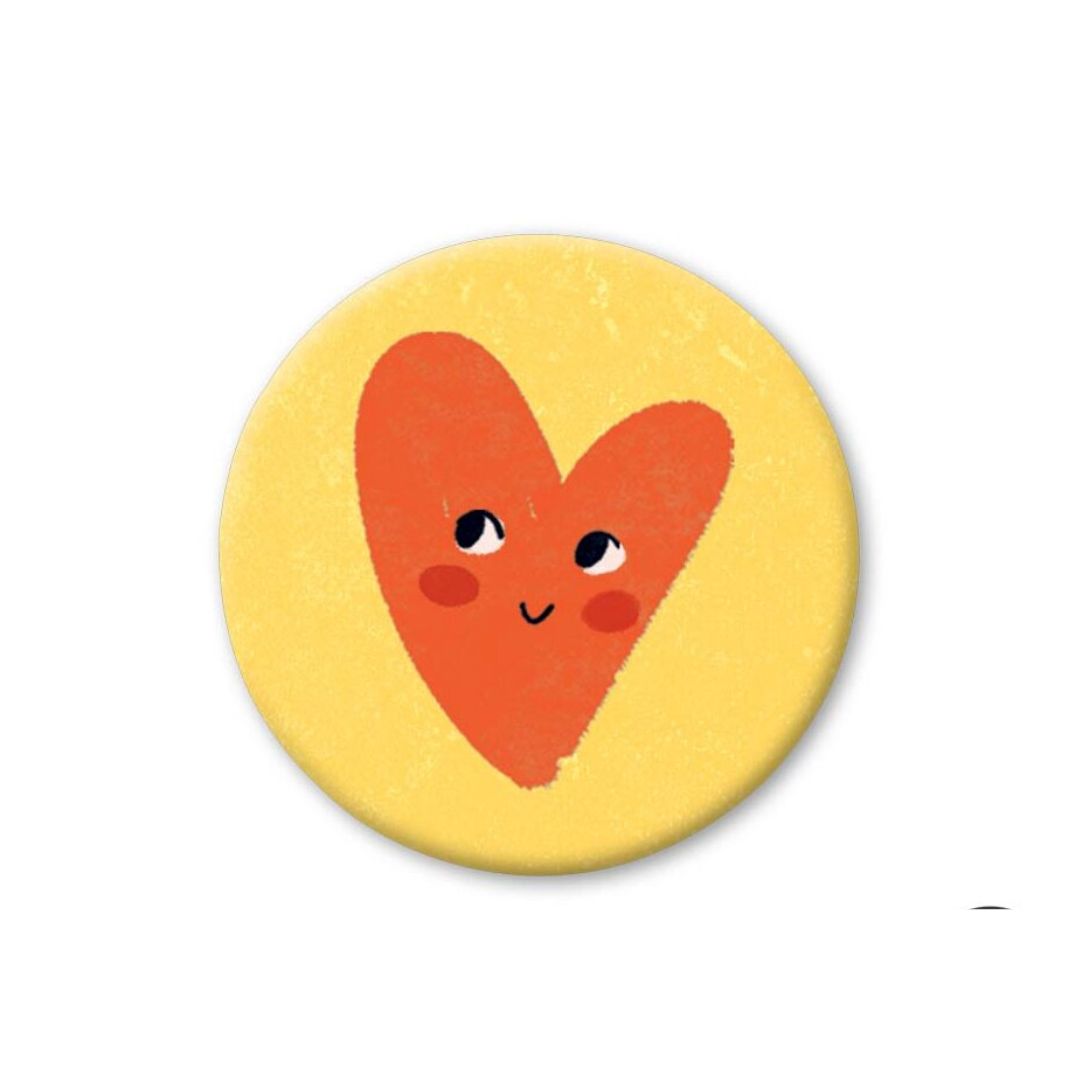Mini Magnet gelb 'Rotes Herz'