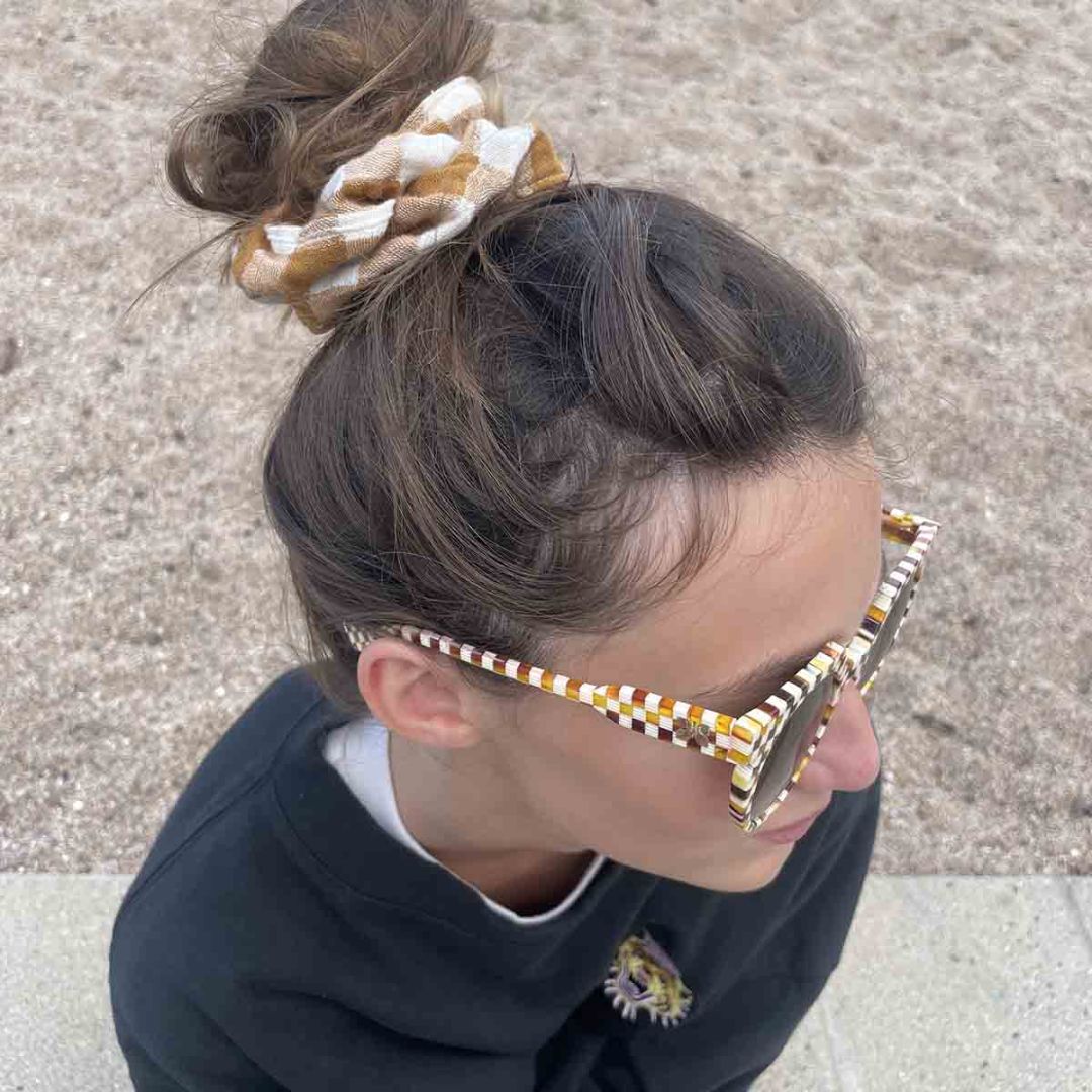 Mini Haargummi 'CHOUCHOU VICHY KARAMELL'