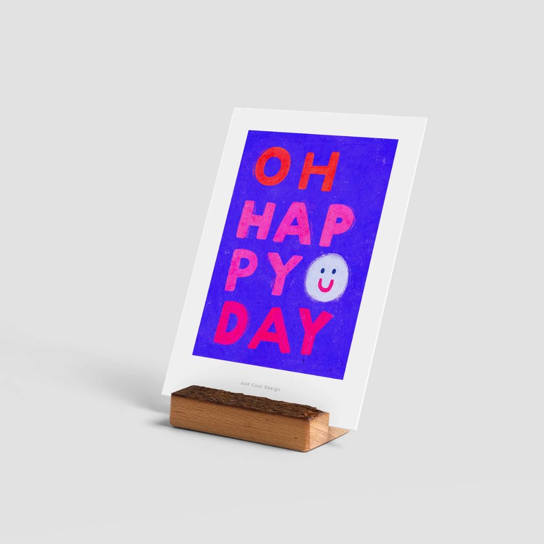 Mini-Kunstdruck 'OH HAPPY DAY' Karte mit Briefumschlag