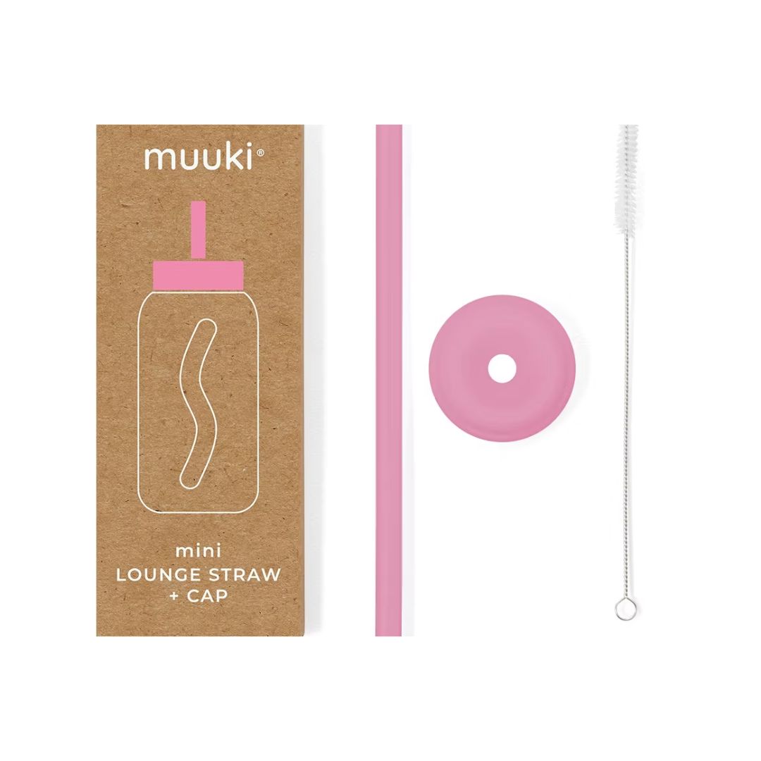 Mini Trinkhalm + Cap für Trinkflasche 500 ml flamingo pink
